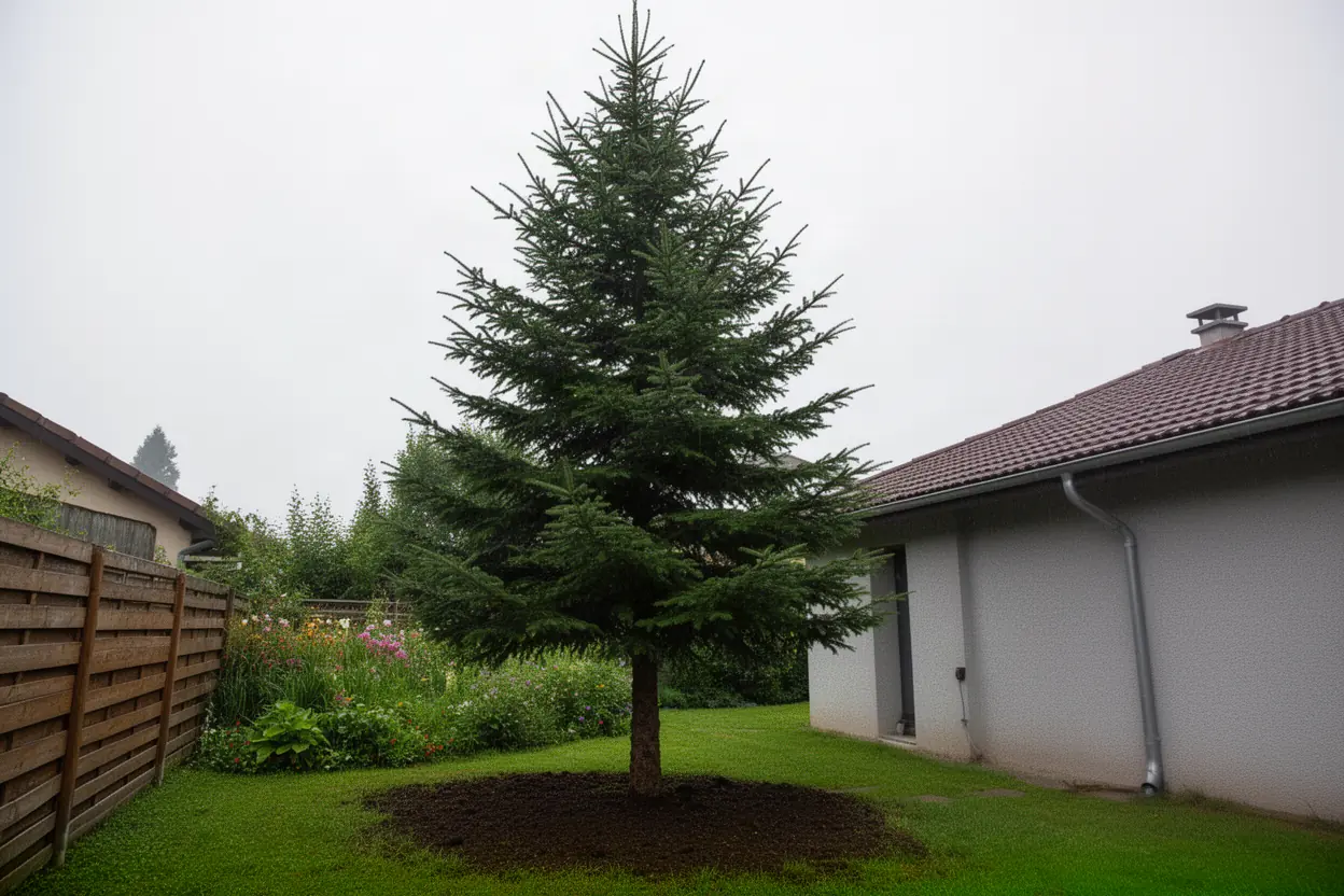 Sapin incliné avant démontage contrôlé à Annecy