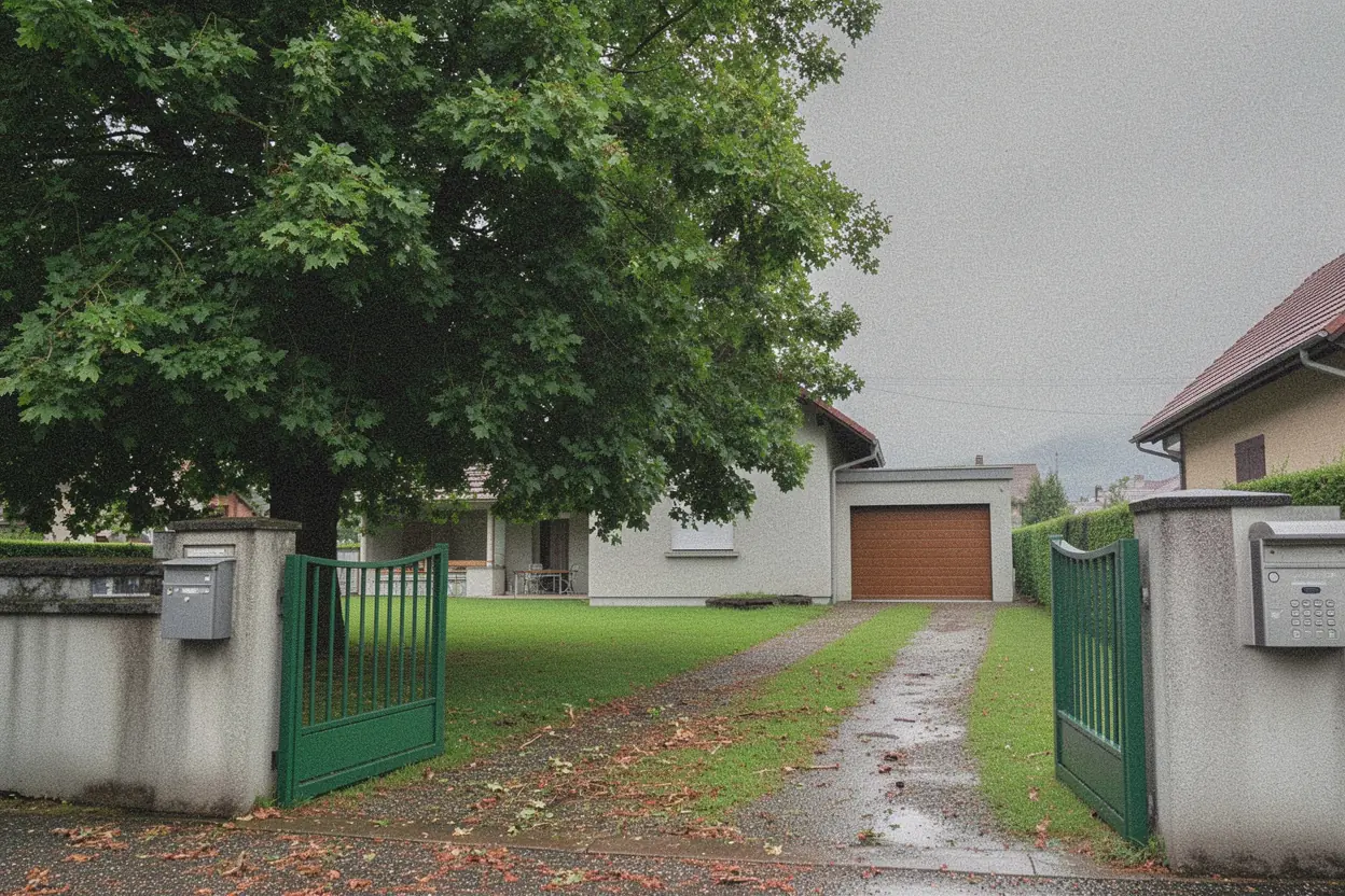 Accès dégagé après élagage d'urgence à Chavanod